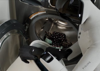 Figure 03 humanoid robot standing in a minimalist environment